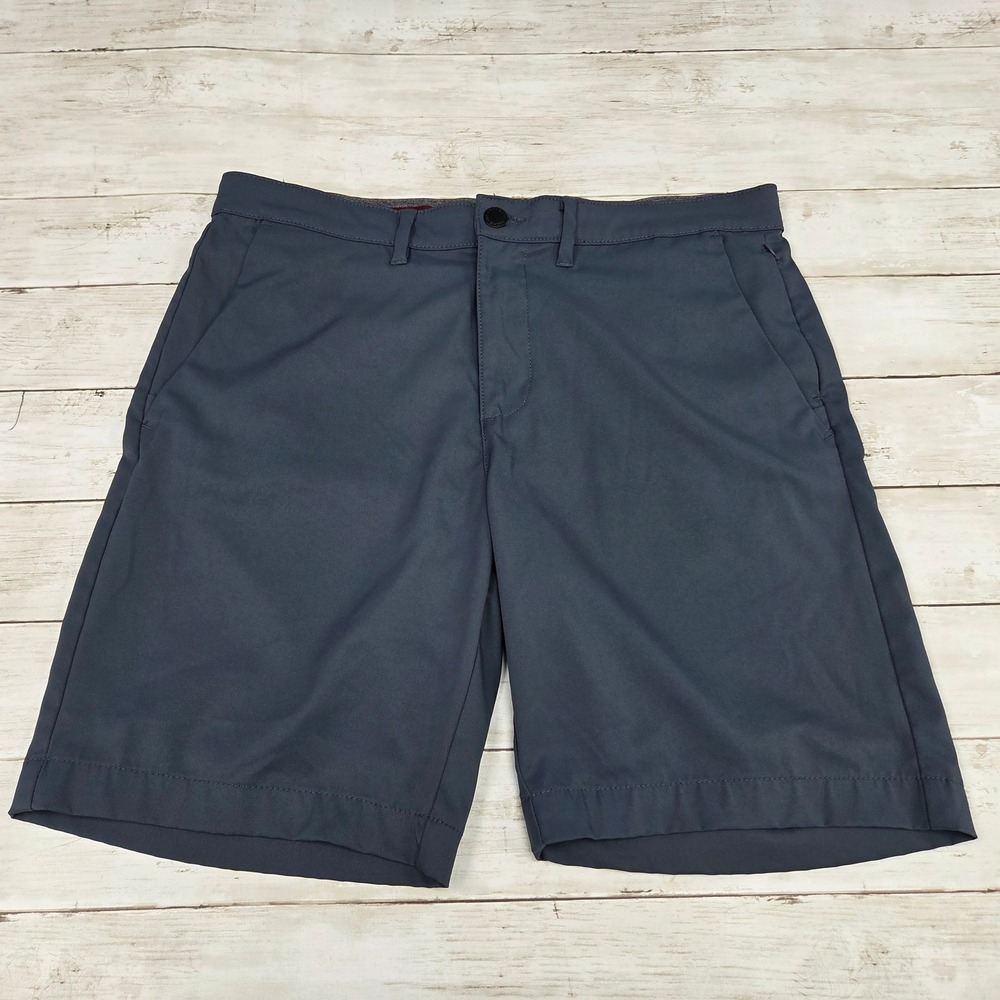 Jachs New York Performance Shorts Mens 34 Blue Slate Stretch Flat Front 1563023